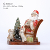 Porcelain Santa on Sleigh with Led Light