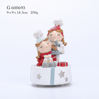 Polyresin Girl on Base with Turning Key Music