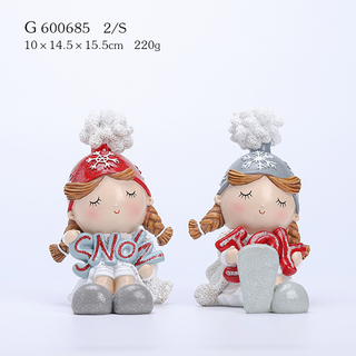 2/A Polyresin Girl Sitting with Wording