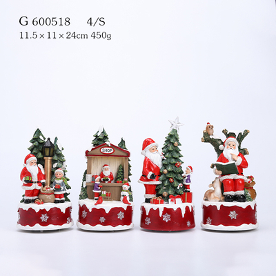 4/A Polyresin Santa With Tree Music Movement