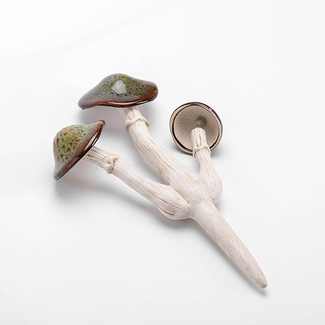 Ceramic 3-tier glazed mushrooms